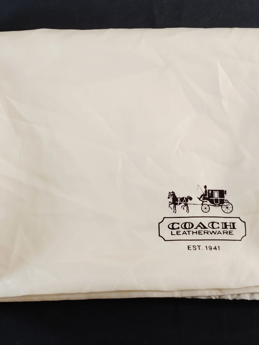 Coach Cream Dust Bag with Logo